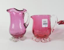 5 PIECES CRANBERRY GLASS