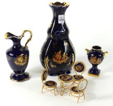 7 PIECES FRENCH LIMOGES PORCELAIN