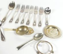 SILVERPLATED FLATWARE & CURIOS