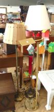 THREE BRASS FLOOR LAMPS