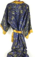 LUXURIOUS EMBROIDERED 100% SILK HOUSE/BATH ROBE