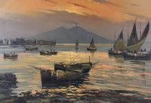 LARGE ITALIAN OIL ON CANVAS