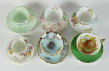 6 ENGLISH CUPS & SAUCERS