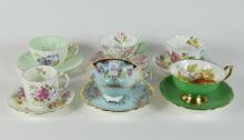 6 ENGLISH CUPS & SAUCERS