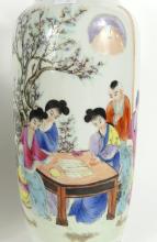 PAIR HAND-PAINTED CHINESE VASES