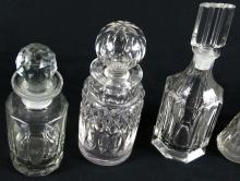 5 CRYSTAL PERFUME BOTTLES