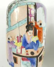 PAIR HAND-PAINTED CHINESE VASES