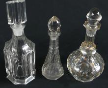 5 CRYSTAL PERFUME BOTTLES