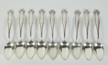 SET 9 STERLING SPOONS