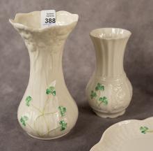 FIVE PIECES OF BELLEEK PORCELAIN