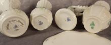 FIVE PIECES OF BELLEEK PORCELAIN