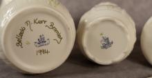 FIVE PIECES OF BELLEEK PORCELAIN