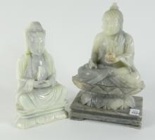 TWO BUDDHA SCULPTURES