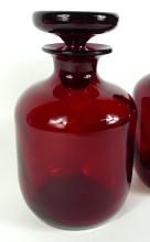 2 MID-CENTURY DECANTERS