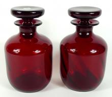 2 MID-CENTURY DECANTERS