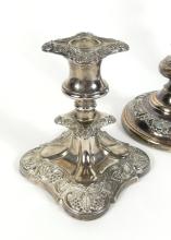 TWO PAIRS VICTORIAN CANDLESTICKS