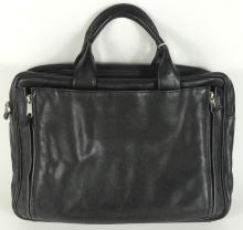 SUPERB QUALITY  UNISEX BLACK LEATHER CARRY-ALL