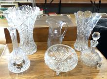 FINE CRYSTAL AND GLASS PITCHER