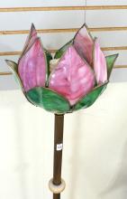 VINTAGE METAL AND ONYX FLOOR LAMP