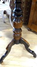 MARQUETRY INLAY PEDESTAL LAMP TABLE