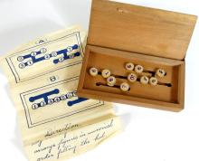 JAPANESE WOOD INLAY CIGARETTE DISPENSER & GAME BOX