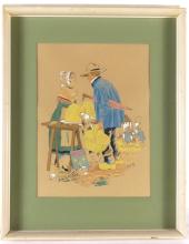 PAIR. E. NAUDY ILLUSTRATION PRINTS
