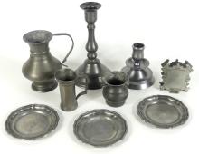 11 PIECES OF PEWTER