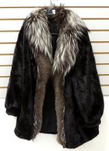 SILVER FOX AND MINK FUR JACKET