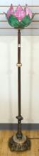 VINTAGE METAL AND ONYX FLOOR LAMP
