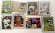 ERNIE BANKS, WILLIE MAYS AND LOU BROCK CARDS
