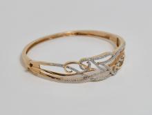 10K GOLD AND DIAMOND BANGLE