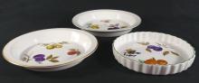 3 ENGLISH EVESHAM BAKING DISHES