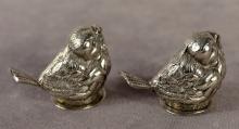 PAIR OF STERLING "BIRD" SHAKERS