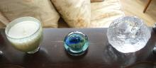 CANDLEHOLDERS, PAPERWEIGHT, ETC.
