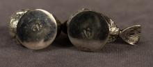 PAIR OF STERLING "BIRD" SHAKERS