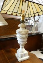 MARBLE AND ALABASTER TABLE LAMPS