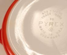 FOUR PYREX HANDLED BOWLS