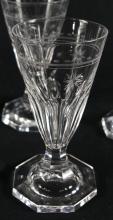 6 MATCHING ANTIQUE CRYSTAL ICE WINE/LIQUEUR GLASSES