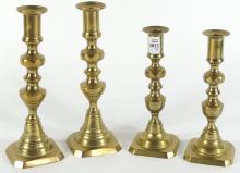 2 PAIRS OF 19TH CENTURY ENGLISH CANDLESTICKS