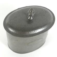 ANTIQUE PEWTER TOBACCO CADDY