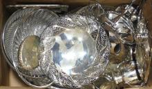 BOX LOT OF SILVER PLATE