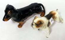 TWO DOG FIGURINES