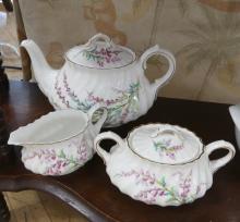 TWO TEA SETS AND COVERED CASSEROLE