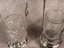TWO PICKLE CRUETS