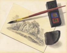 PAIR ANTIQUE CHINESE WATERCOLOURS