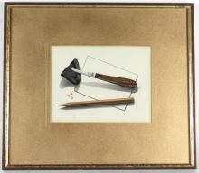 PAIR ANTIQUE CHINESE WATERCOLOURS
