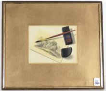 PAIR ANTIQUE CHINESE WATERCOLOURS