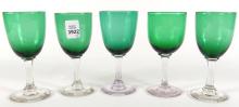 5 MATCHING VICTORIAN WINE GLASSES