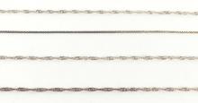 4 STERLING NECK CHAINS