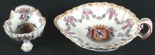 2 ANTIQUE FRENCH ARMORIAL PORCELAINS